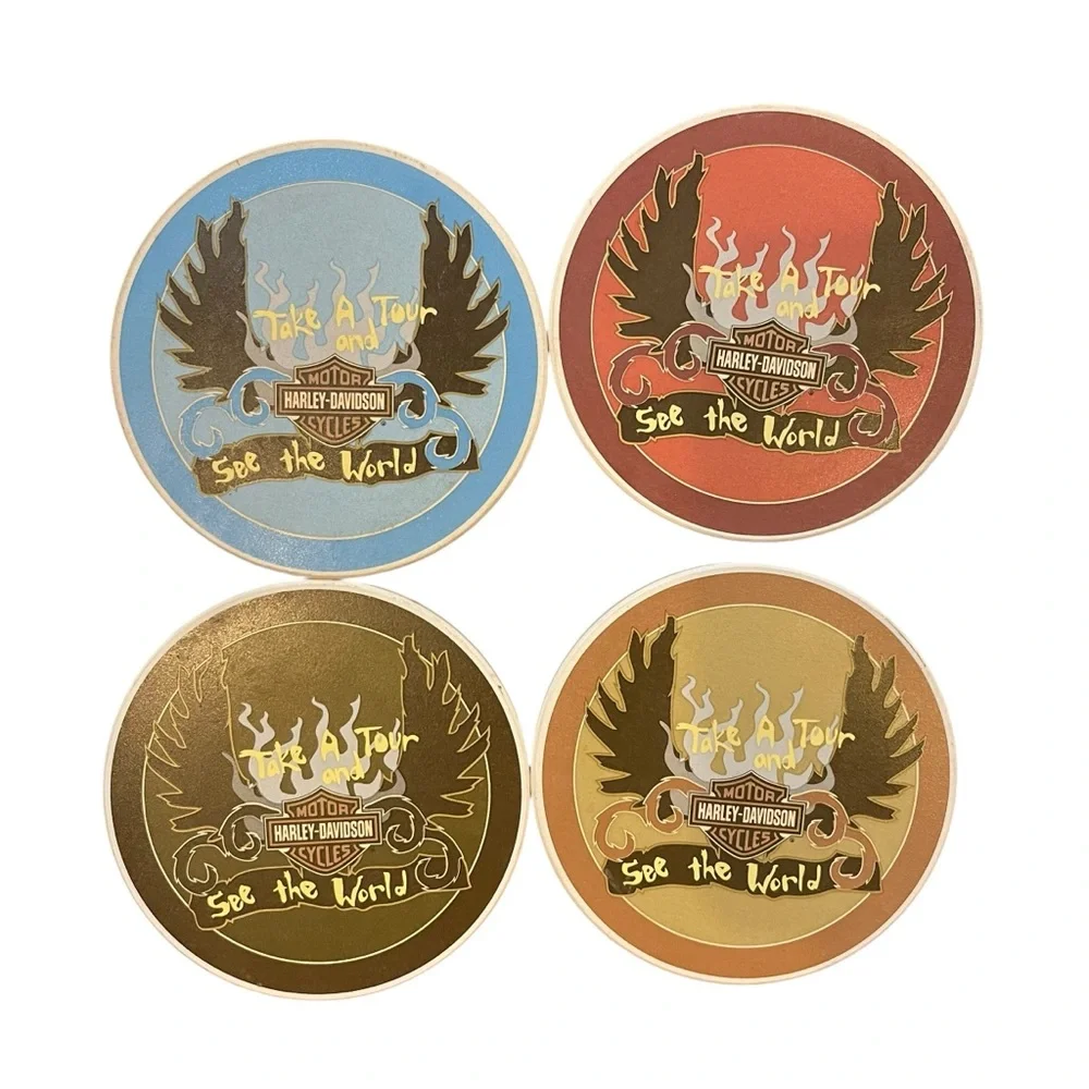 Harley Davidson Take A Tour‎ See The World Absorbant Collectable Coasters